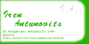 iren antunovits business card
